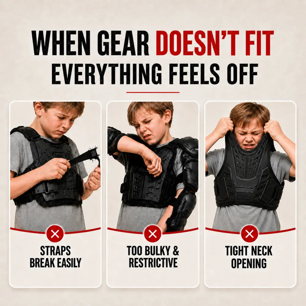 FRP Kids Dirt Bike Gear Set - 5-Piece Full Body Armor Protector (Chest, Shoulders, Elbows, Knee & Shin Guards)