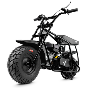 FRP GMB100 99cc gas mini bike on SunF 145/70-6 street tires, black, Bike Only pack