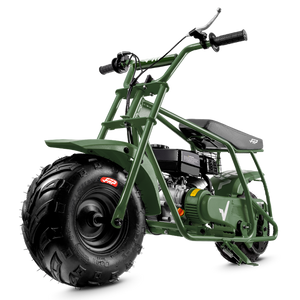 FRP GMB100 99cc gas mini bike on SunF 145/70-6 knobby tires, green, Bike Only pack