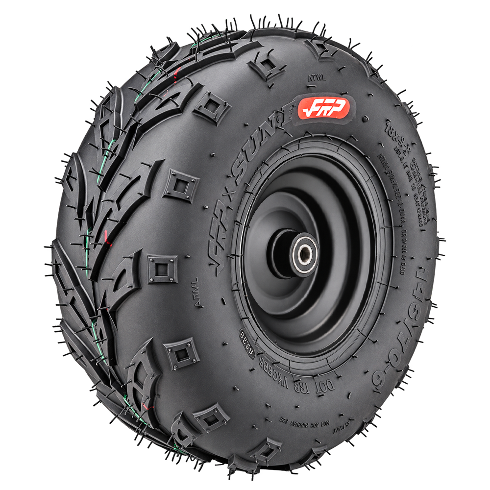 FRP x SunF V-Tread Wheel Assembly for Mini Bike, ATV & Go-Kart | Pre-Mounted Tire & Rim