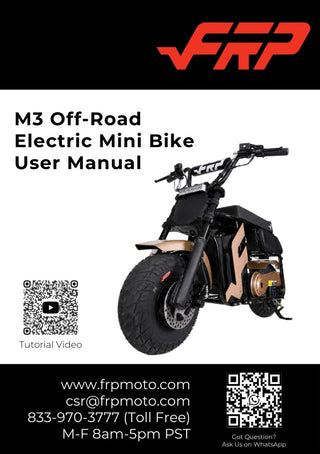 Cover of the FRP M3 Off-Road Electric Mini Bike user manual