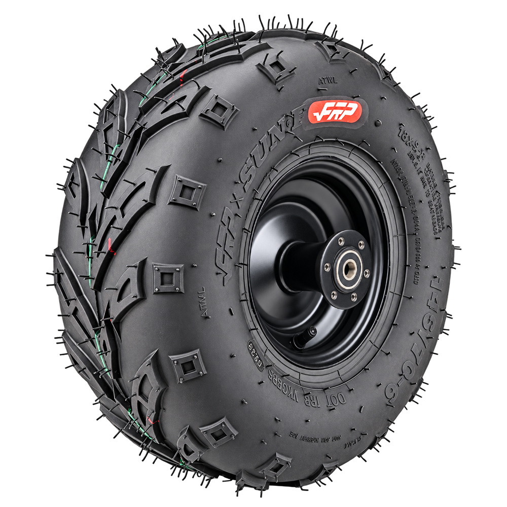 FRP x SunF V-Tread Wheel Assembly for Mini Bike, ATV & Go-Kart | Pre-Mounted Tire & Rim