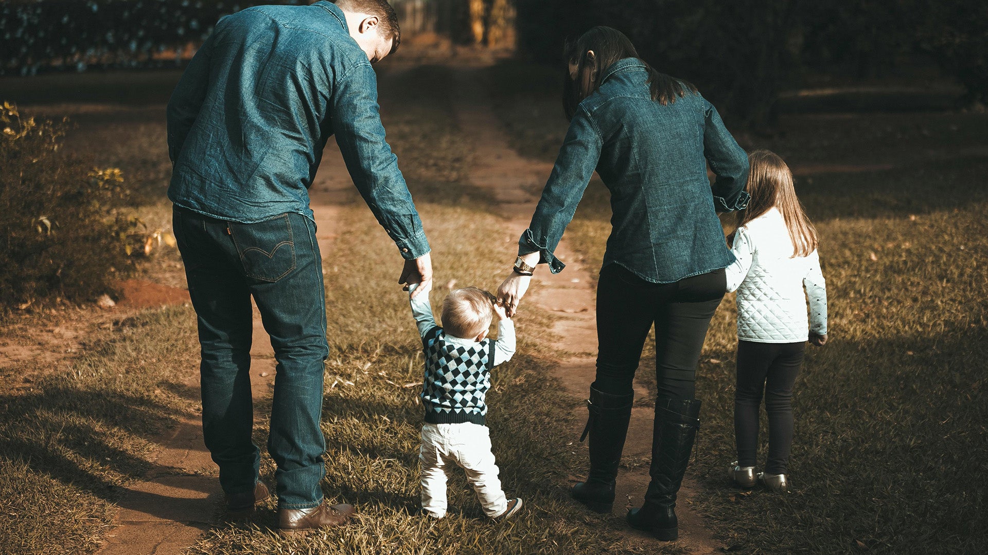 A family is walking