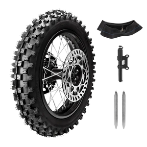 FRP x ParkerPro Dirt Bike Rear Tire Assembly front view | frpmoto dirty bike mini dirt bike kids