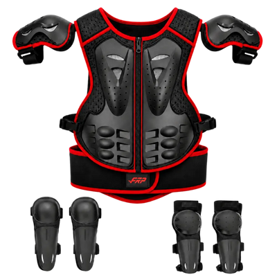 FRP Kids Dirt Bike Gear Set - 5-Piece Full Body Armor Protector (Chest, Shoulders, Elbows, Knee & Shin Guards)