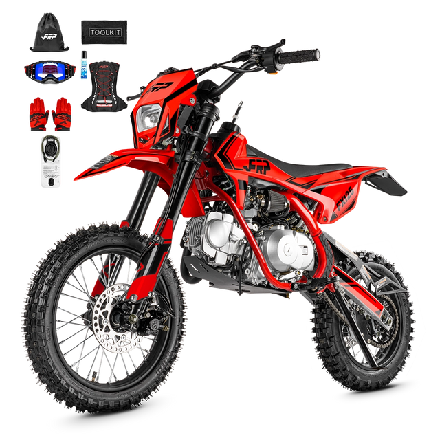 FX125 gas dirt bike in red, 14″/12″ &middot; Pro