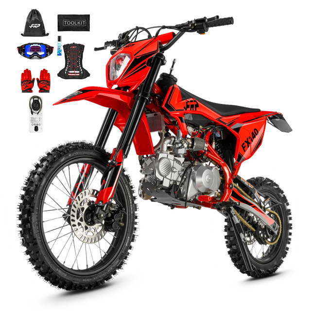 FX140 gas dirt bike in red, Pro