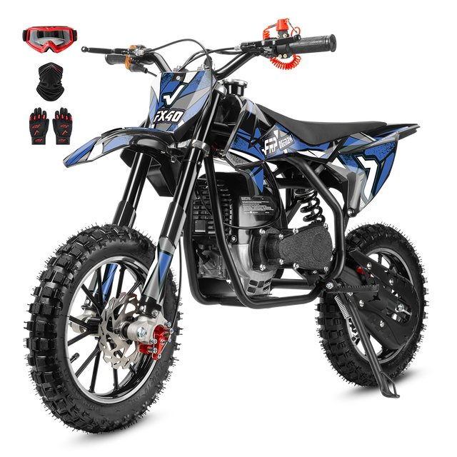 FX40 gas dirt bike in blue, Max
