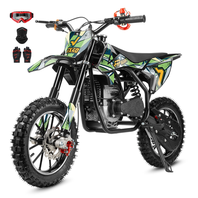 FX40 gas dirt bike in green, Max