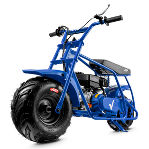 FRP GMB100 99cc gas mini bike on SunF 145/70-6 knobby tires, blue, Bike Only pack