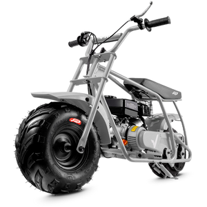 FRP GMB100 99cc gas mini bike on SunF 145/70-6 knobby tires, gray, Bike Only pack