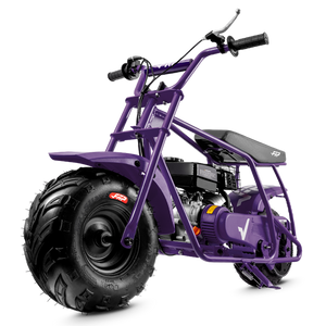 FRP GMB100 99cc gas mini bike on SunF 145/70-6 knobby tires, purple, Bike Only pack