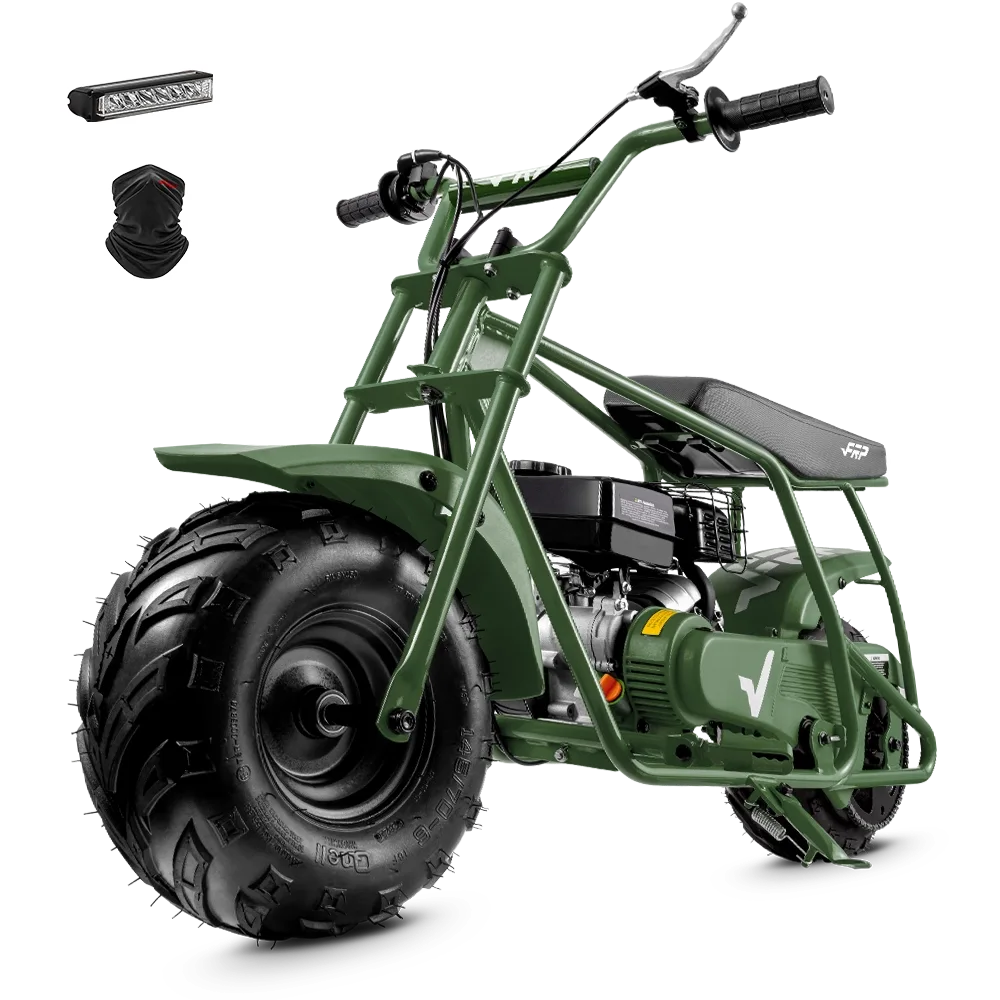 FRP Gmb100 Mini Dirt Bike, 99CC 4-Stroke Gas Powered Mini Bike for Kids & Adults, Off-Road Trail Up to 28 MPH, 220 LBS Load Tested Plus Green FRP Gmb100 Mini Dirt Bike, 99CC 4-Stroke Gas Powered Mini Bike for Kids & Adults, Off-Road Trail Up to 28 MPH, 220 LBS Load Tested Plus Green