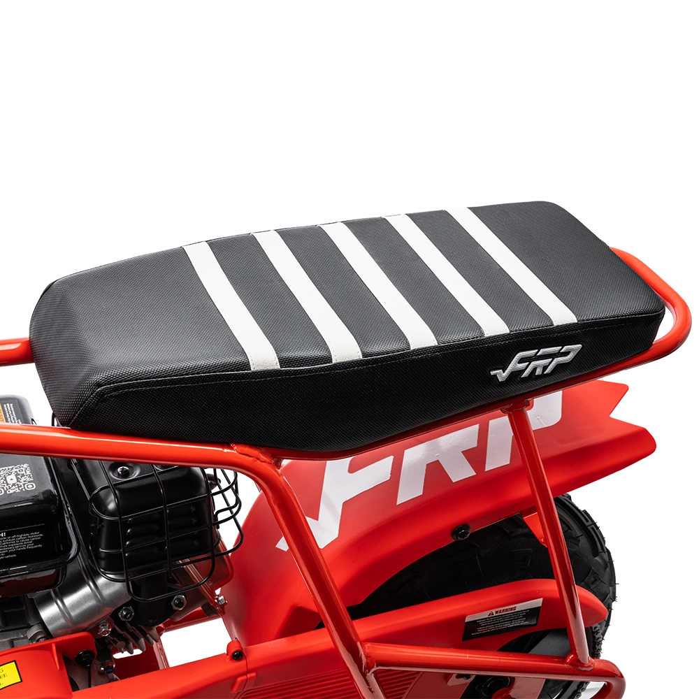 FRP Mini Bike Ribbed Gripper Seat rear view | frpmoto mini bike kids dirt bike gas powered